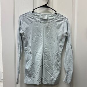 Athleta Soft blue Perforated Top